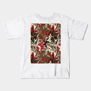 Raspberry Truffle Marble - Digital Paint Spill Kids T-Shirt